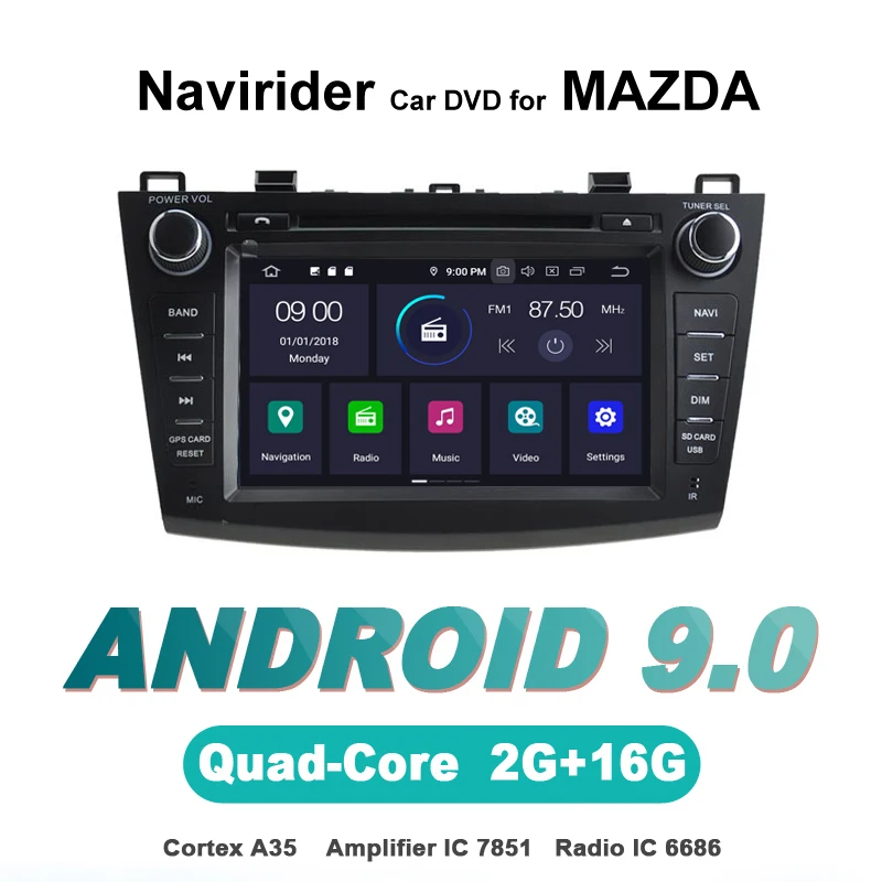 

touch screen OTOJETA Android 9.0 car dvd player FOR MAZDA 3 2010-12 HU car accessories gps Multimedia radio tape recorder Stere