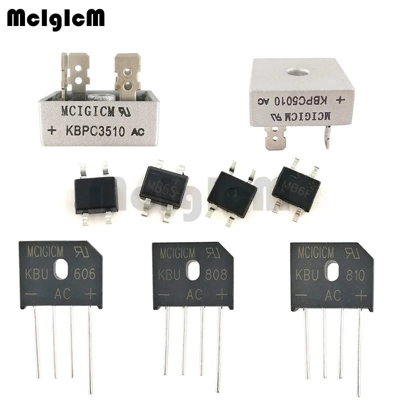 Выпрямитель для моста диода MCIGICM KBPC3510 KBPC5010 KBU606 KBU808 KBU810 MB10F MB10S MB6F MB6M