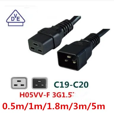 Кабель питания для компьютера IEC32 C19 C20 Male 16A/250 В шнур 3x1.5 мм серверный PDU/UPS|cable