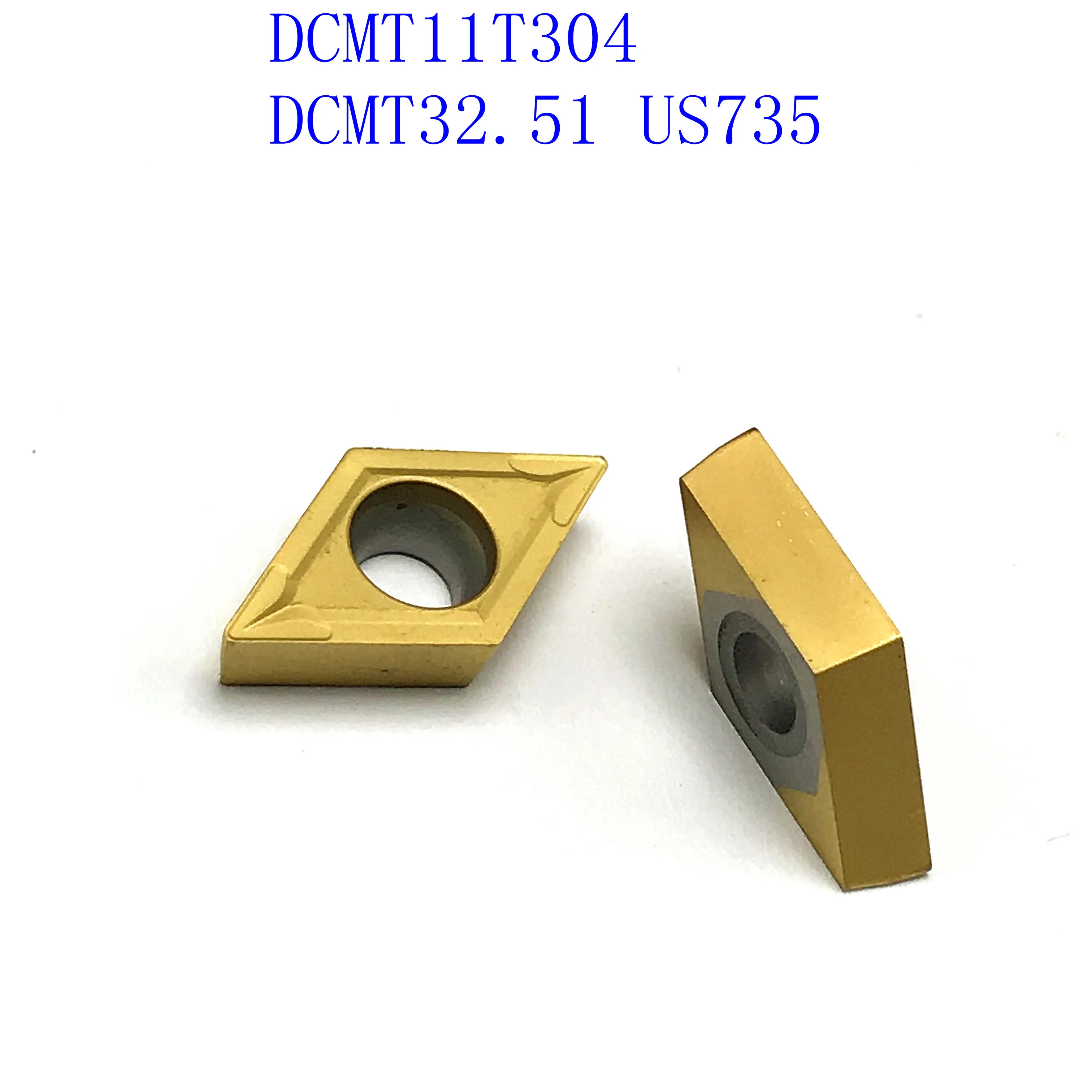 

20PCS DCMT11T304/ DCMT32.51 VP15TF/UE6020/US735 Carbide blade internal turning lathe tool milling cutter CNC tool