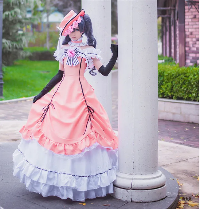 Us 69 82 Anime Black Butler Ciel Phantomhive Cosplay Kleid Frauen Cosplay Kostume Lolita Kleid Kleid Hut Hals Zubehor Handschuhe In Anime