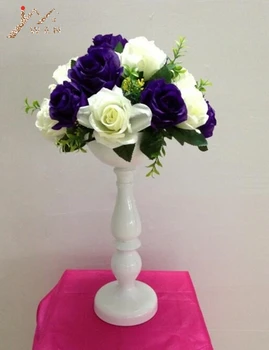 

New arrive 37 cm tall white metal flower vase wedding table centerpiece event / home decor hotel road lead 10 PCS / Lot