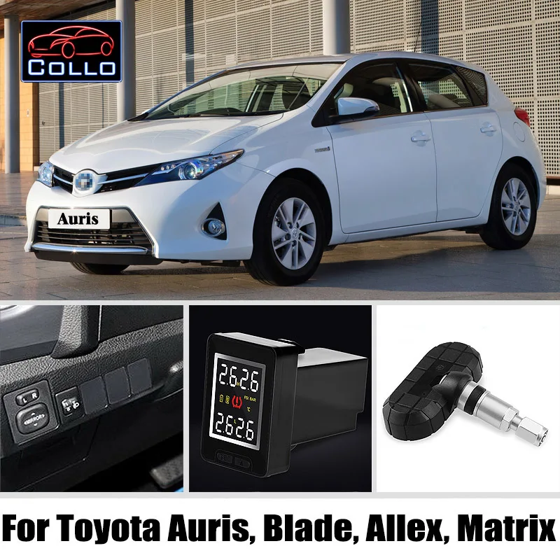 

TPMS For TOYOTA Auris Blade Allex Matrix / Wireless Tire Pressure Monitoring System Of Internal Sensors Embedded Install