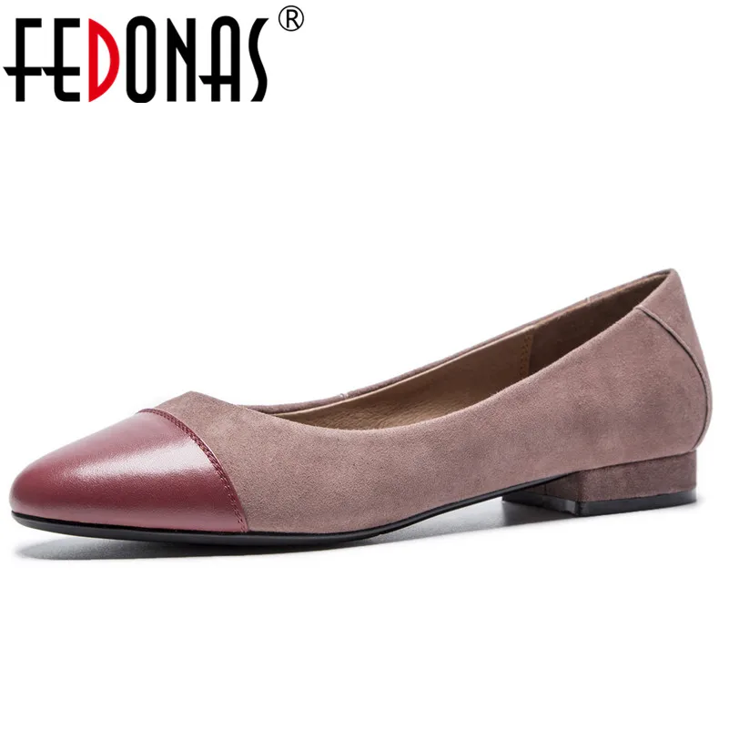 

FEDONAS Elegant Women High Heeled Fashion Pumps Round Toe Comfort Office Pumps Genuine Leather Wedding Party Office Shoes Woman