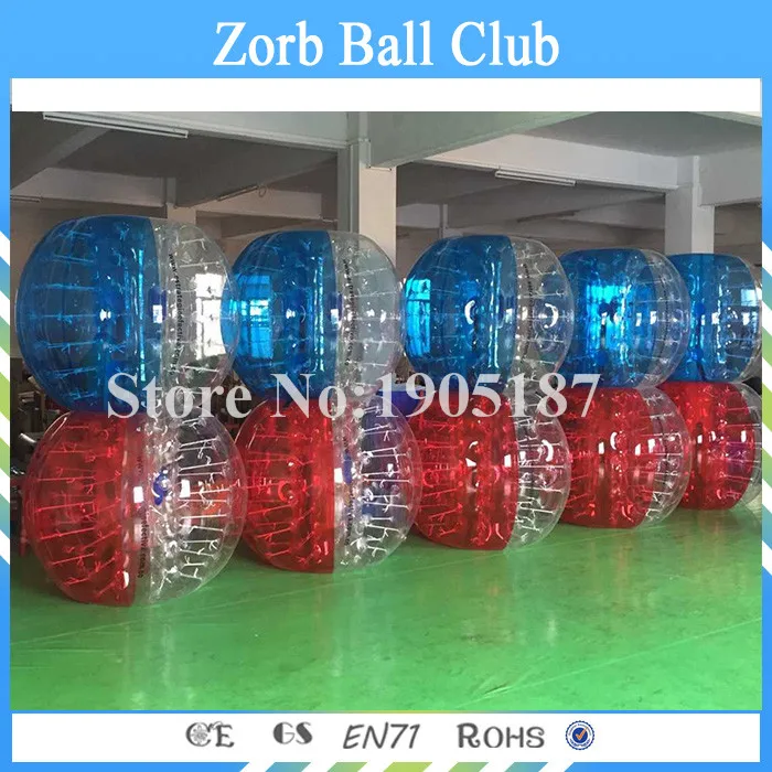 

Free Shipping TPU Material 10 PCS(5 Red+5 Blue+1 Pump) In Zorb Ball,Bubble Soccer Bumper Ball For Sale