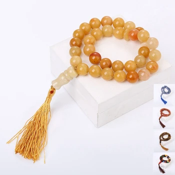 

3A Natural Stone Agate Muslim Rosary Islam Tassel 33 Prayer Beads Islamic Muslim Tasbih Allah Mohammed Rosary Women Men Jewelry