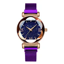 Женские часы синий лучший бренд класса люкс для женщин кварцевые наручные часы элегантный магнит девушки часы романтический montre femme