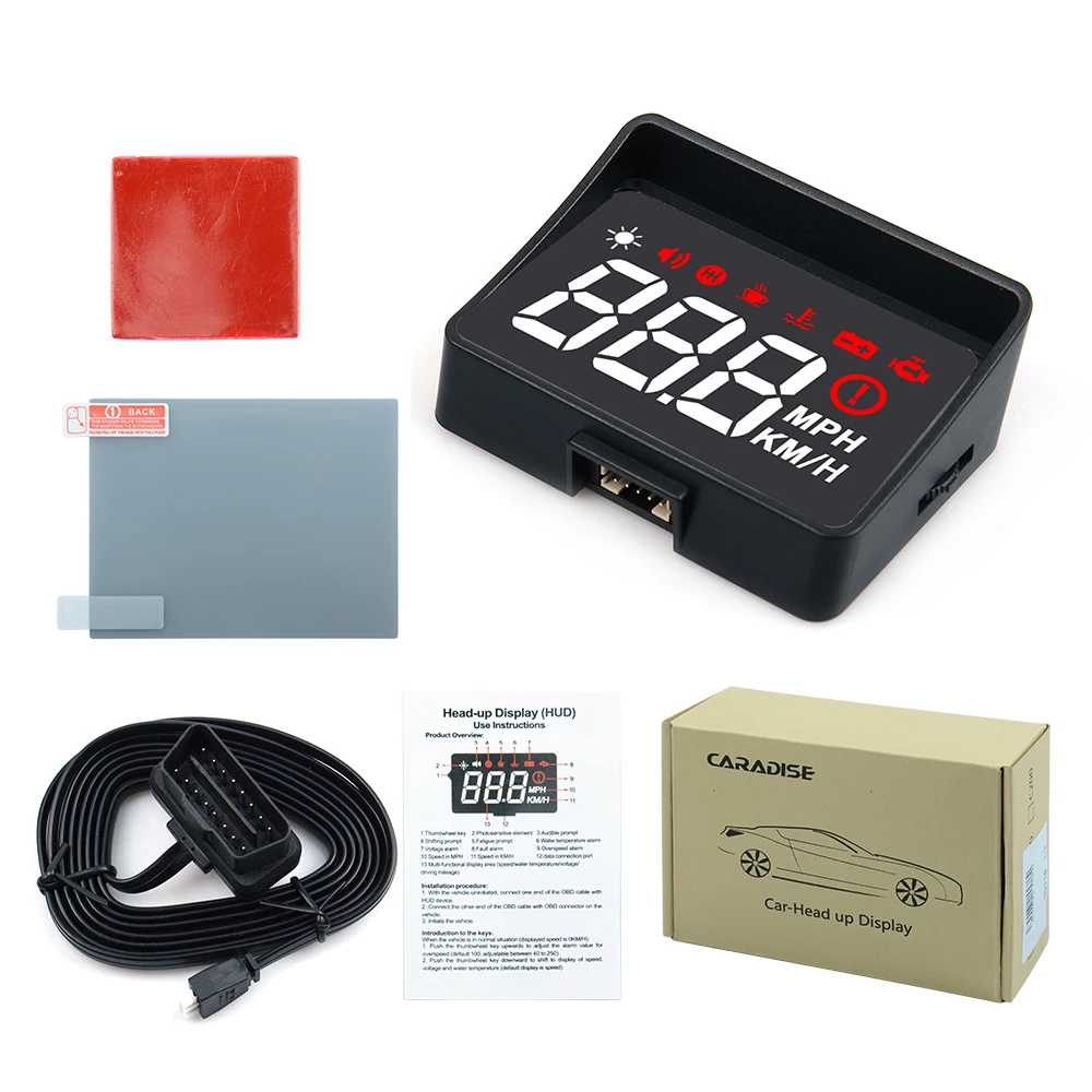 A100S с блендой для объектива лобовое стекло проектор OBD2 II EUOBD автомобильный HUD