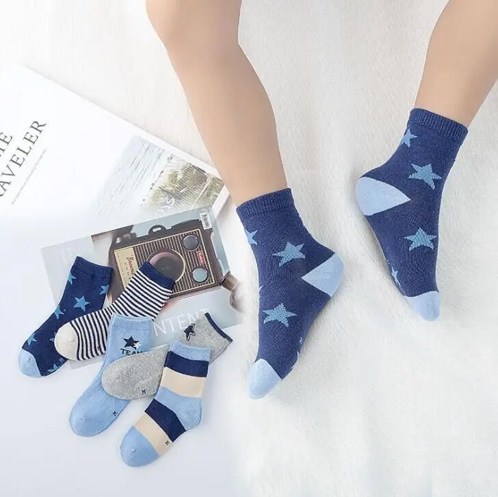 

5 Pair/lot kids Cotton Socks Baby Breathable Boys Girls Socks For Children Sock 5 Kinds Style Suitable For 2-9Y