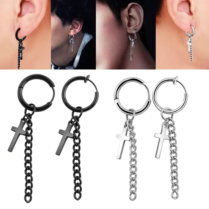 fake hoop earrings for mens