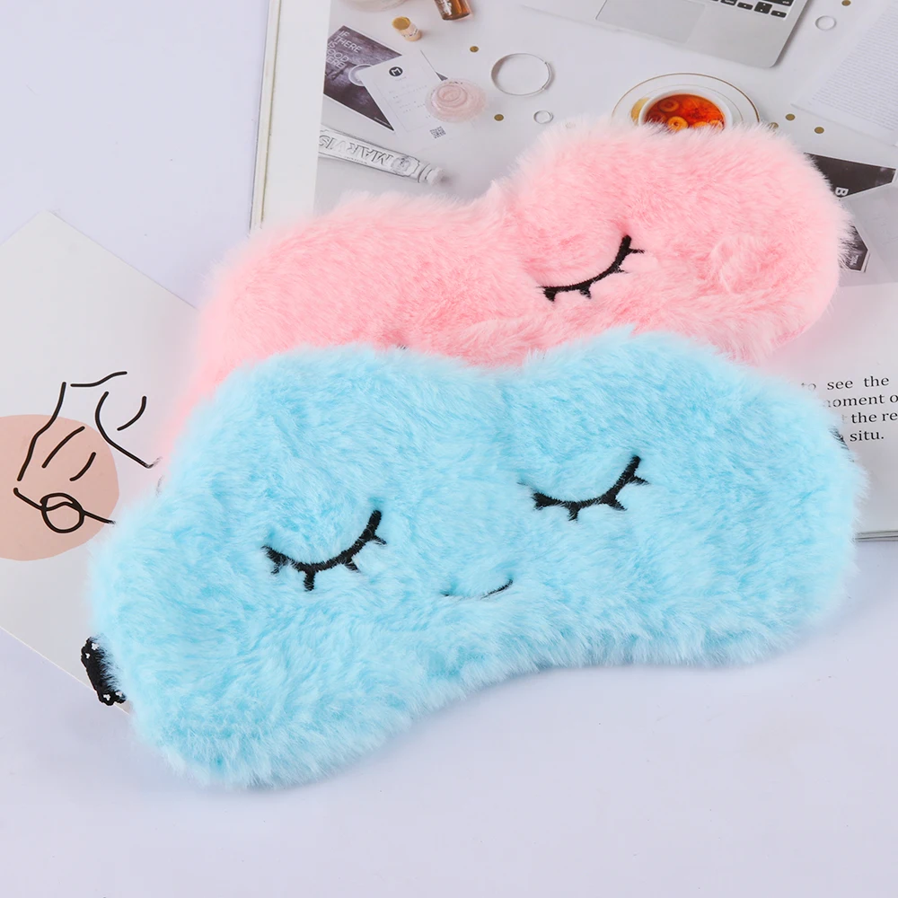 

1PC Super Soft Plush Cartoon Cloud Eye Masks Blindfold Cute Eyelash Sleep Shade Eyepatch Sleeping Aid Eye Patches Eye Care Tools