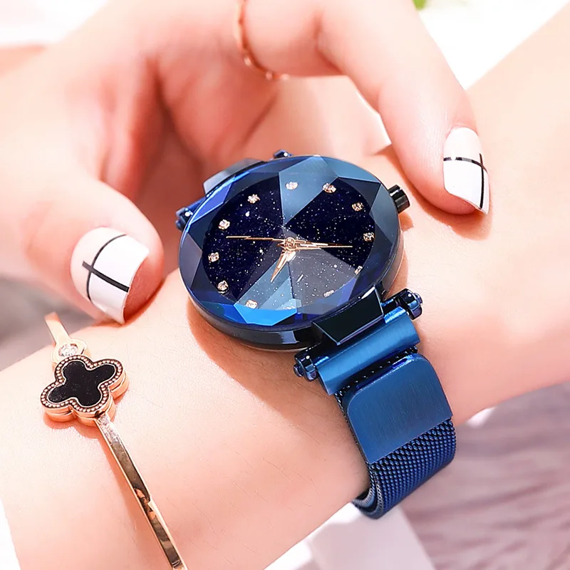 Reloj Mujer, роскошные часы из нержавеющей стали, звездное небо, женские модные наручные часы с магнитной пряжкой, часы для женщин, шикарные женские часы
