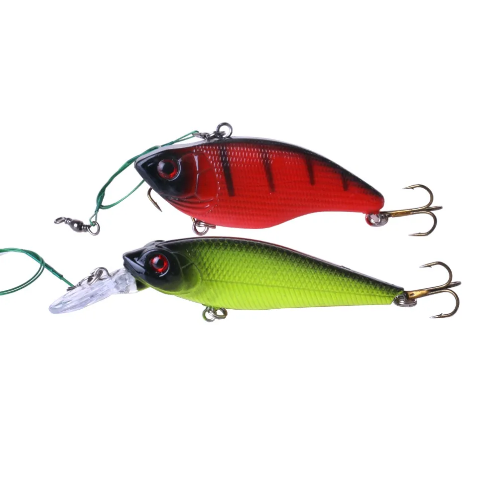 2Pcs/box Fishing Lures Kit Swivels Hard Pencil Baits Steel Wire Hooks Mixed Leurre Souple Jigging Lure Goods For Fishing W30415