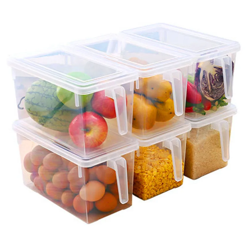 Plastic Storage Bins Refrigerator Storage Box Food Storage Containers With Lid for Kitchen ...