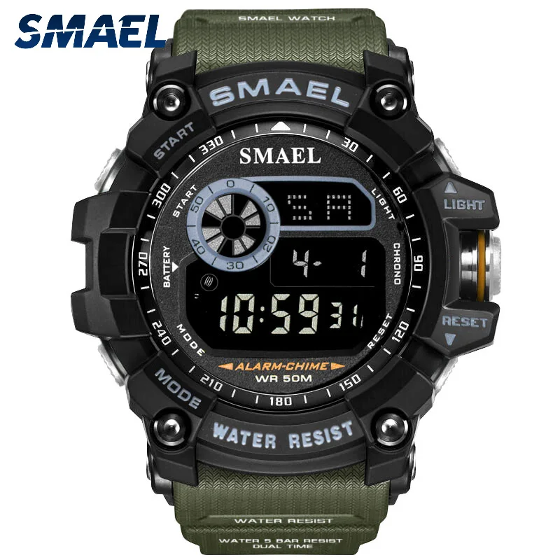 

SMAEL Mens Sports Watches Top Brand Luxury Men's Military Army Watch Digital LED Electronic Waterproof Men Wristwatches Male