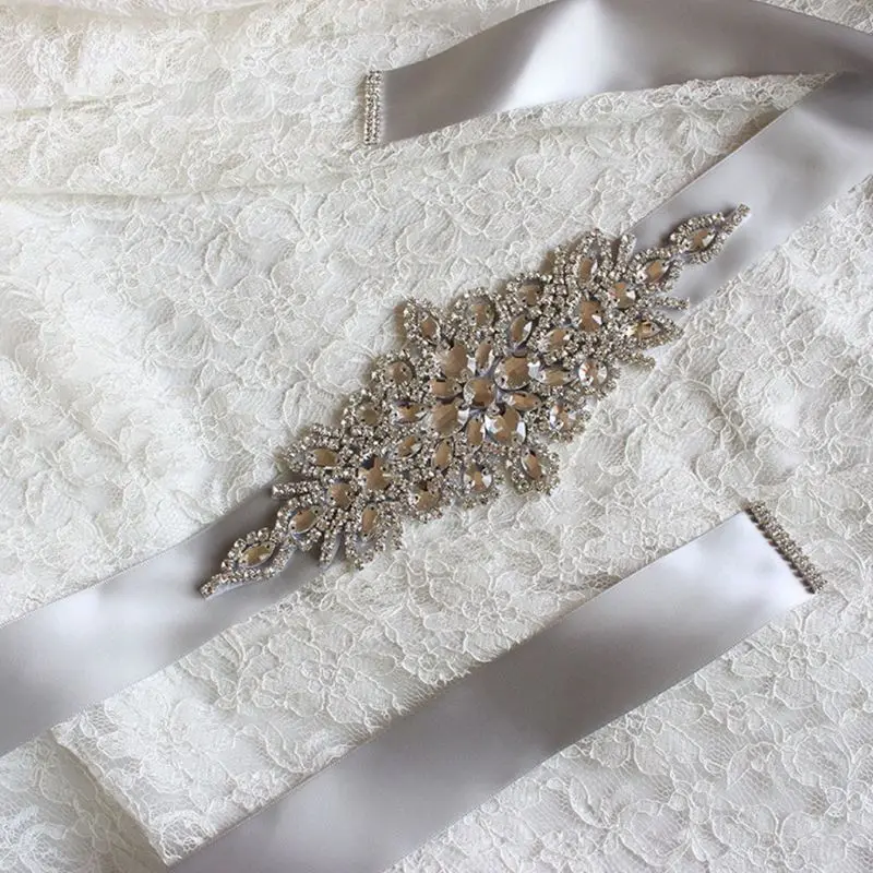 270x4 см Для женщин свадебные Sash Элегантный в форме ромба со стразами искусственного кристалла лентой Свадебные широкий пояс Jewelry платье