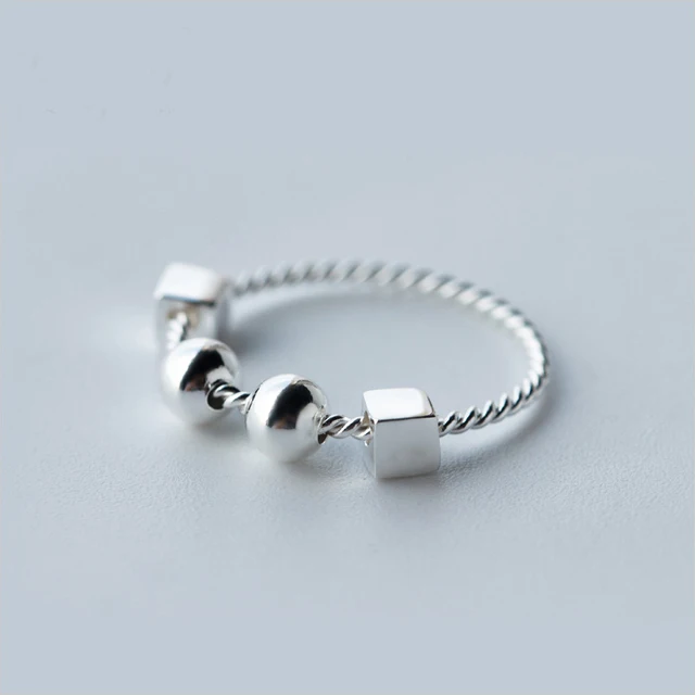 925 Sterling Silver Fidget Ring Pendant Worry Beads For 925 Sterling Silver Fidget Ring Pendant Worry Beads For Autism Adhd Stress Relief