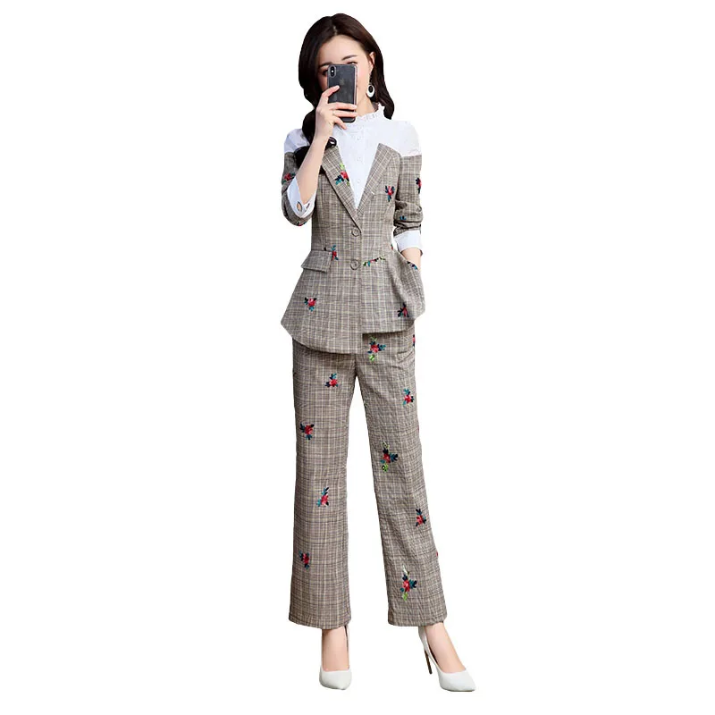 Femmes De 2 Costume Ensemble 1 La Réseau 2019 Pièces Ensembles Mince Tenue Taille Nouveau Coréenne Version Deux Tempérament Plus Tweed w16CUq
