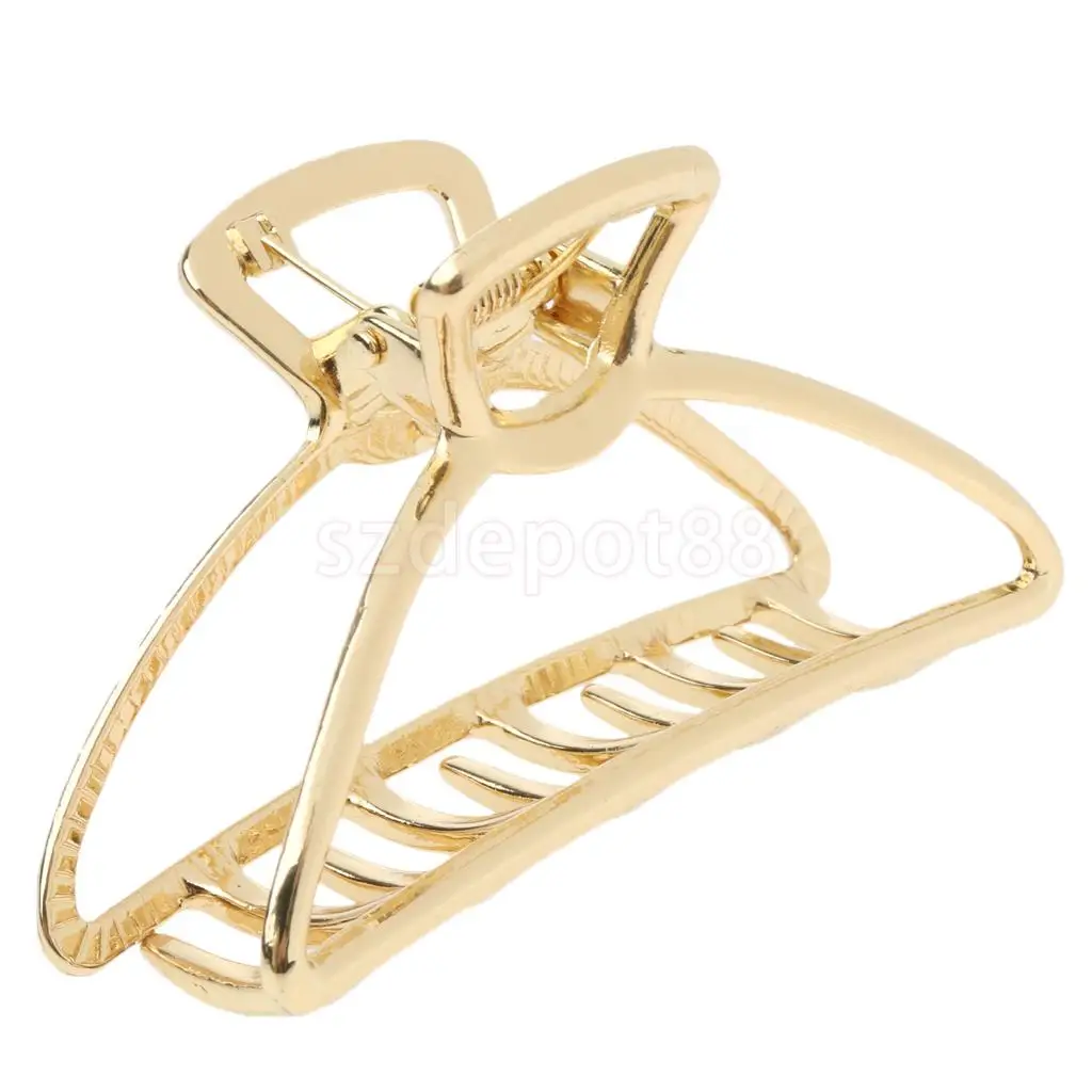 Hair Claw Large Grip Thick Hair Metal Jaw Clips Folding Clamp for Women Ladies