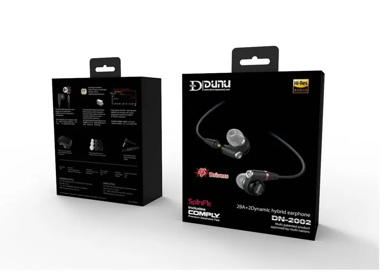 100% оригинальные наушники Dunu DN2002 DN 2002 HIFI Fever Bass 2BA + 2 динамических гибридных