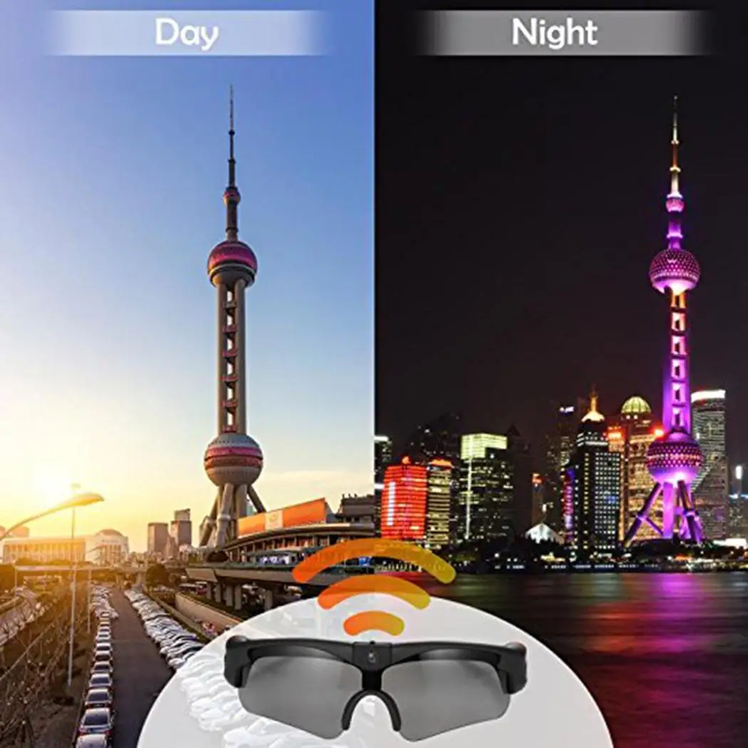 

1280x960 Resolution Camera Digital Sunglasses Climbing Internal 200mAh Battery Eyewear Video Black Recoder