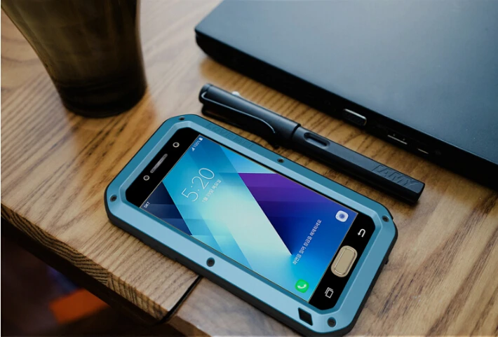 imágenes para AMOR MEI Metal De Aluminio Cubierta de la Caja Para Samsung Galaxy A3 2017 A5 2017 Poderosa Armadura Exterior y Contra la Luz Azul de Vidrio Templado imágenes para AMOR MEI Metal De Aluminio Cubierta de la Caja Para Samsung Galaxy A3 2017 A5 2017 Poderosa Armadura Exterior y Contra la Luz Azul de Vidrio Templado