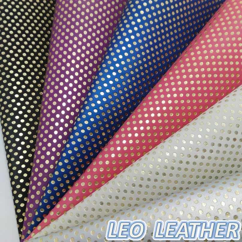 

1PCS 21X29CM Synthetic Leather, Embossed Gold Dots Leathe Fabric For DIY Accessories 8S37B