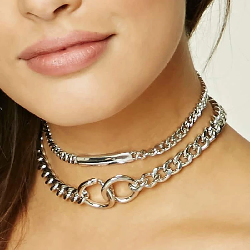 Combination New Wide Choker Silvery Necklaces Necklace