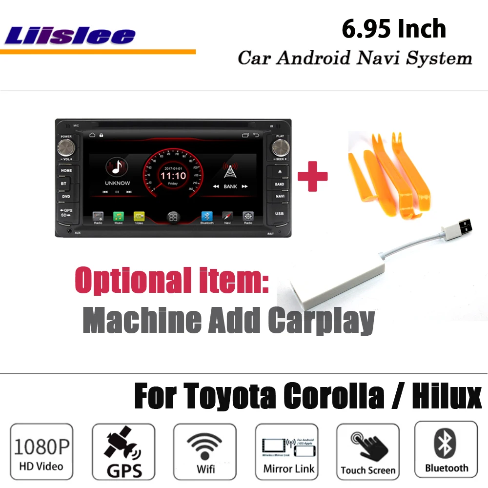 Liislee Android 8,1 для Toyota Corolla/Hilux для стерео-Радио автомобильной видеокамера BT Wi-Fi Carplay gps навигационная карта навигации Системы мультимедиа