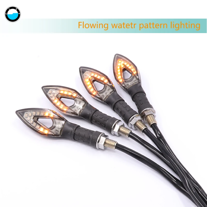 4Pcs LED flowing water flicker turn signal light 12V Universal Flashing