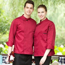 High Quality Autumn&Winter Long Sleeve Kitchen Chef Jacket Hotel Man and Woman Work Clothes Food Services Cooking Coat Coverall