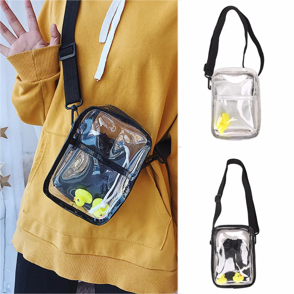 Women Fashion clear Solid Embossing Shoulder Bag transparent Messenger ...