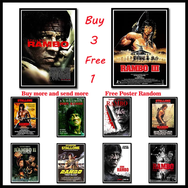 

First Blood Classic Coated paper Prints Living Room Decorative Painting Core Wall Stickers Frameless