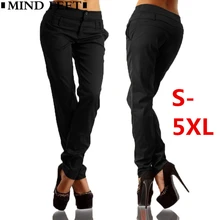 Mind feet размера плюс Средняя Талия гарем женские повседневные брюки летние тонкие прямые длинные брюки сексуальные женские брюки карандаш