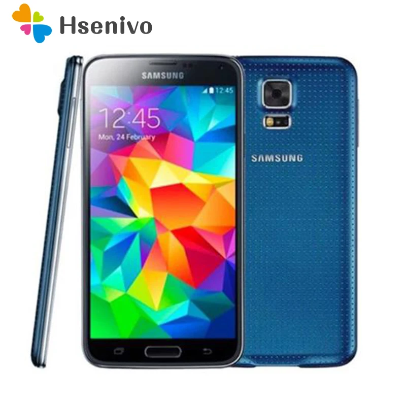 Разблокированный мобильный телефон samsung Galaxy S5 I9600 G900F 5,1 дюймов wifi gps 16MP камера gps телефон