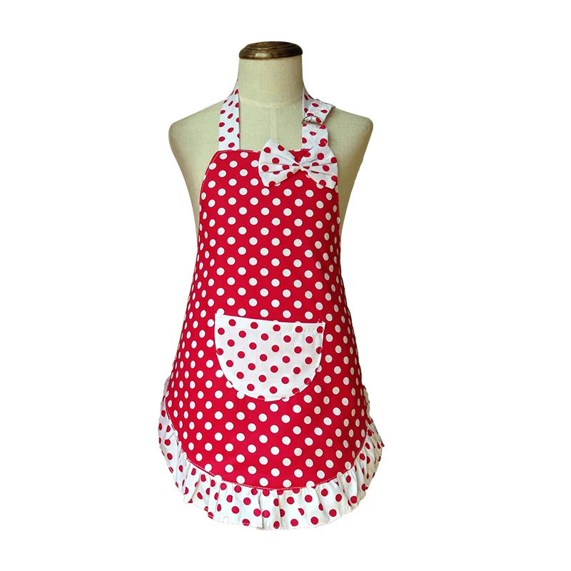 Apron Kids Cute Cotton Polka Dots Child Cooking Painting Baking Party