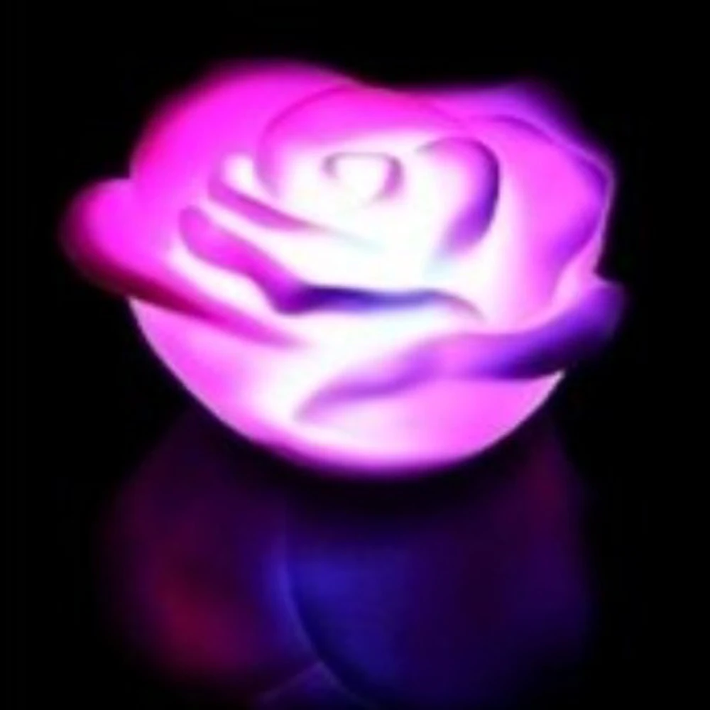 Горячая jfbl 20 шт Изменение 7 цветов розы светодиодный светильник ночник Свеча светильник
