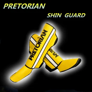 

PRETORIAN Top Brand PU Leather MMA Shin Instep Guard Leg Pads Thai Boxing Training Protective Gear Kickboxing Ankle Protector