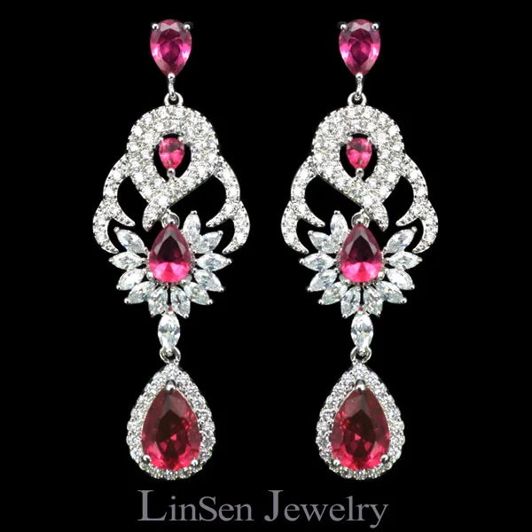 New Design White Green Red Cubic Zirconia Earrings For Women High New Design White Green Red Cubic Zirconia Earrings For Women High Quality Micro Pave Cz Stone Luxury Linsen Jewelry In Drop From