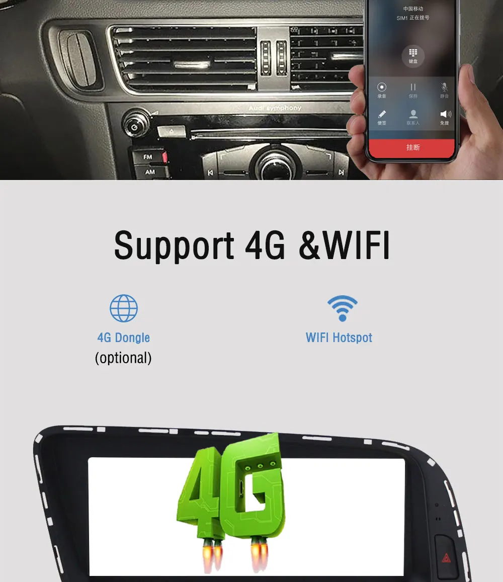 Top 2 Din Android 7.1 Car Radio For Audi Q5 2010 2011 2012 2013 2014 2015 2016 2017 Stereo GPS Navigation Car Head Unit Autoradio 8