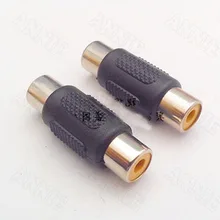 100pcs lot Audio AV Butt Joint Socket RCA Double Pass Female To Female Jack font b