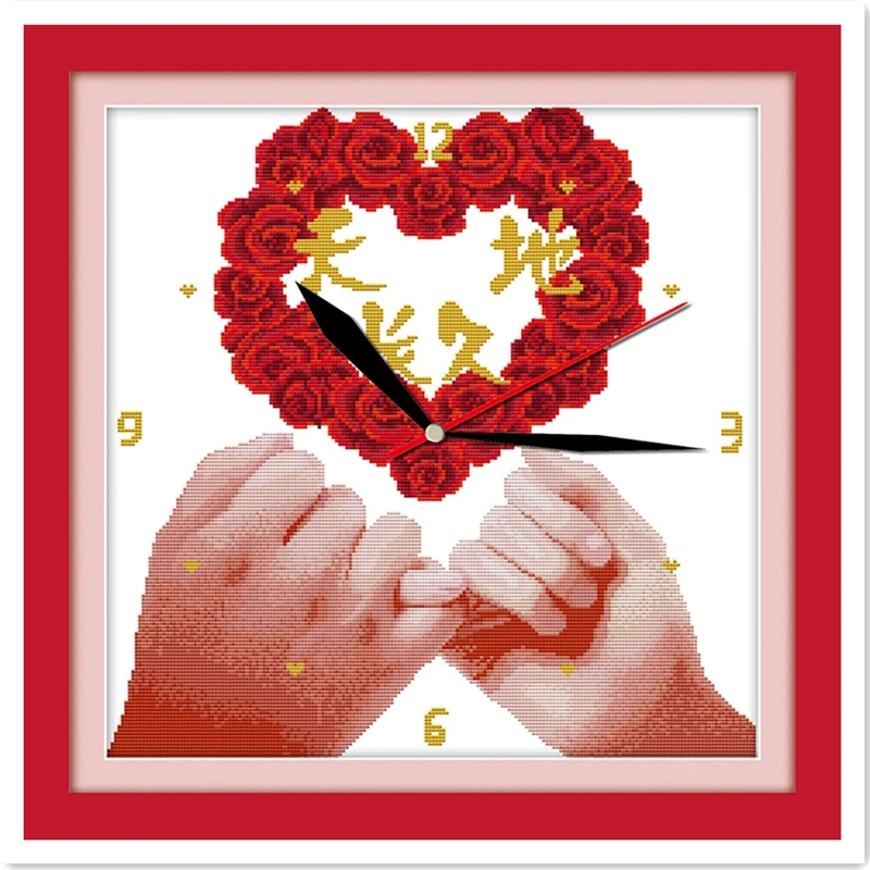 

Everlasting(clock) Painting DMC Cross Stitch Fabric Chinese Counted Cross Stitch Pattern Embroidery Cross Set Cross Stitch Kit