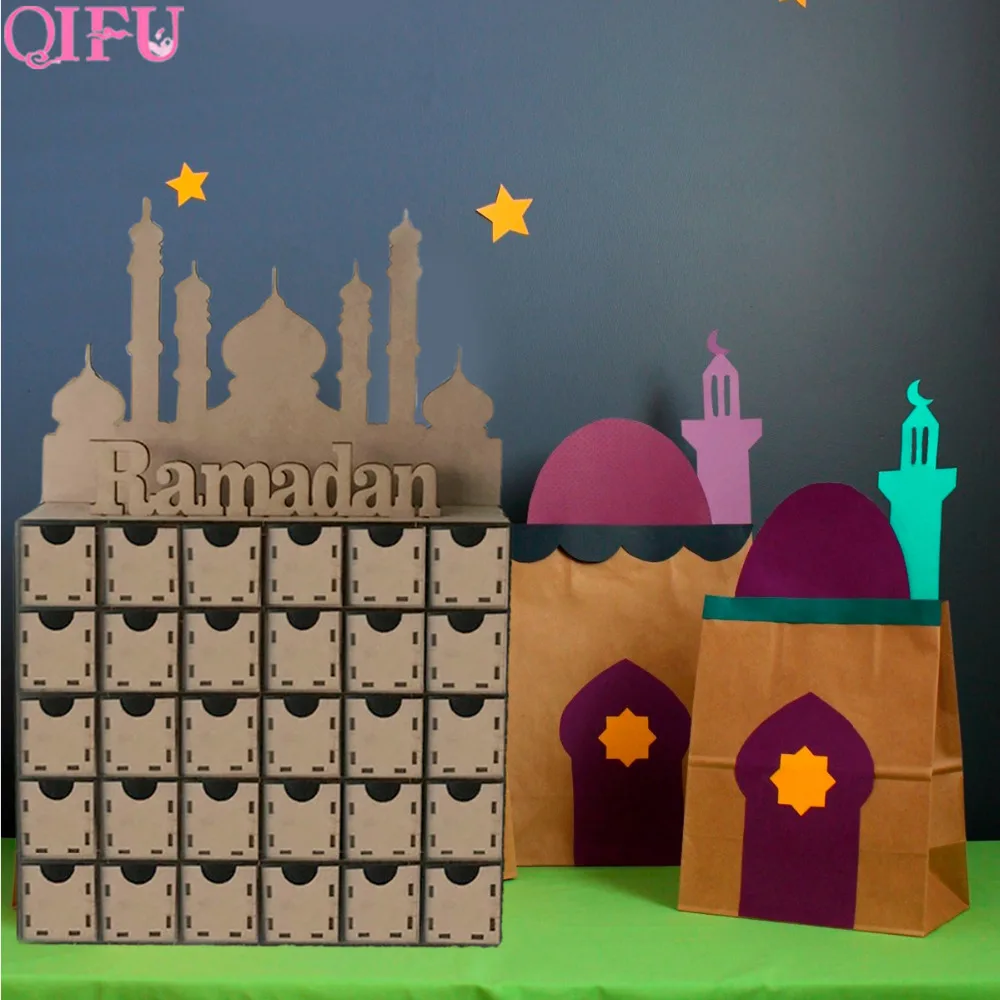 

QIFU Ramadan Decor Drawer Happy Eid Mubarak Decor for Home Stickers Ramadan Kareem Decor Islamic Muslim Festival Party Decor