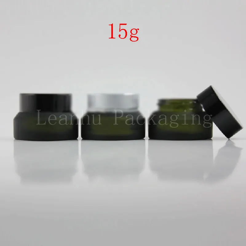 

(20PC/Lot)Wholesale 15g Green Frosted Glass Jar,15cc Empty Cosmetic Container ,Mask/Eye Cream Sample Bottle