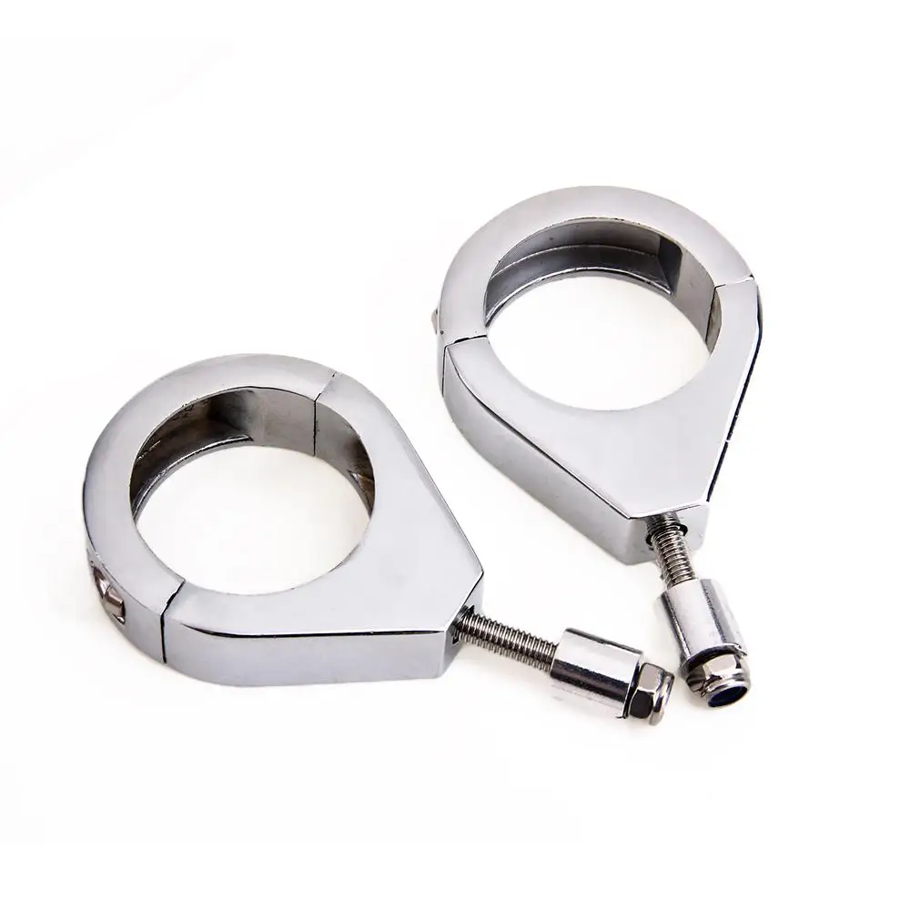 Harley Turn Signal Mount Bracket 41mm Fork Relocation Clamps Indicator Chrome 