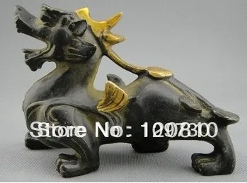 

Free Shipping 00171 Old Chinese Bronze Pi Xiu Statue