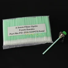Free Shipping 2 5mm Foam Tipped Fiber Optic Cleaning Tools Swab Fiber Optic Swab 100 pcs
