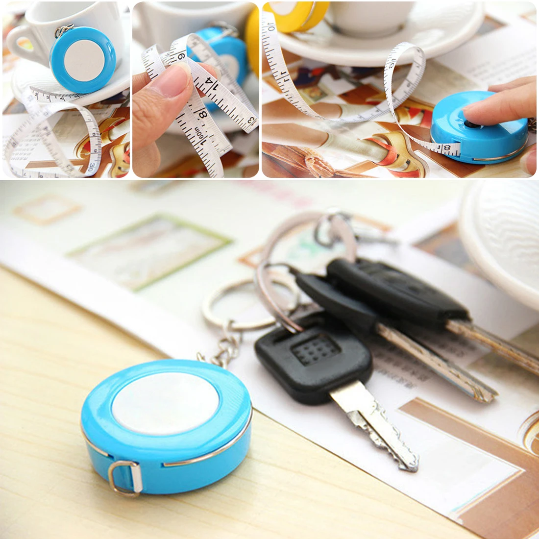 

1.5 Meters Quantity Clothing Size Tape Measure Small Tape Measure Candy Color Keychain Tape Measure