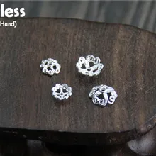 Uglyless реального 925 пробы Серебряный цветок Бисер аксессуары ювелирные изделия DIY ручной резной цветочный шарики прокладки любви Лепесток выводы