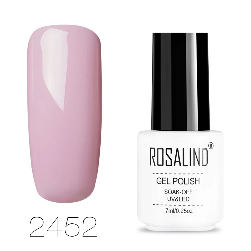 ROSALIND Гель-лак для ногтей УФ-Гель-лак 7 мл красный розовый фиолетовый Гель-лак для ногтей нужно базовое верхнее покрытие дизайн ногтей вымачивать праймер маникюр - Цвет: 2452